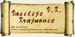 Vasilije Krajnović vizit kartica